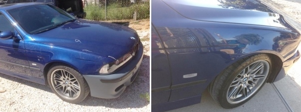 before and after blue bmw