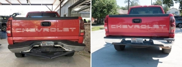 before and after rear bumper