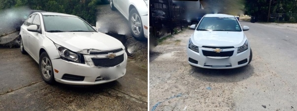 before and after white chevy