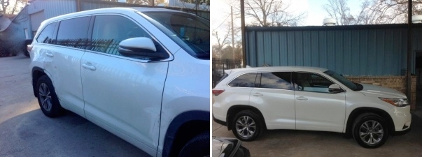 before and after white suv